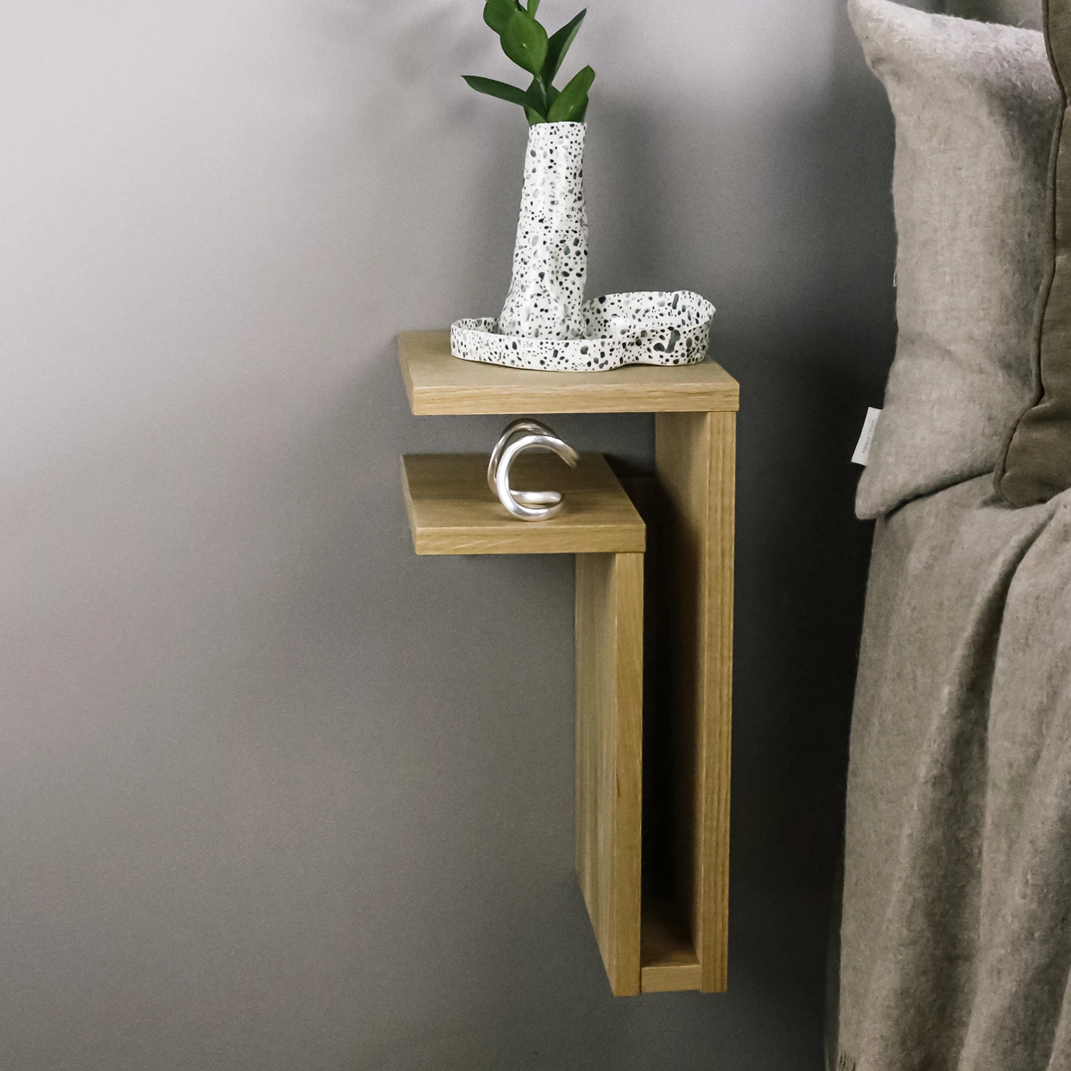 Maze F-shelf Wall Shelf Oak 4 Maze F-shelf Wall Shelf Oak - Image 2