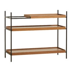 Woud Tray Shelf Low Walnut, 81x100 Cm